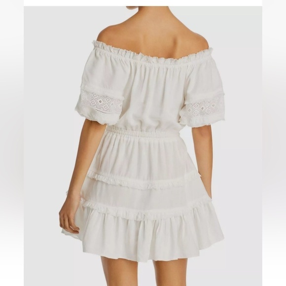 Ramy Brook LaLa White Off the Shoulder Tiered Mini Dress - Picture 4 of 15